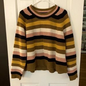 Madewell womens L striped boxy raglan sleeve sweater